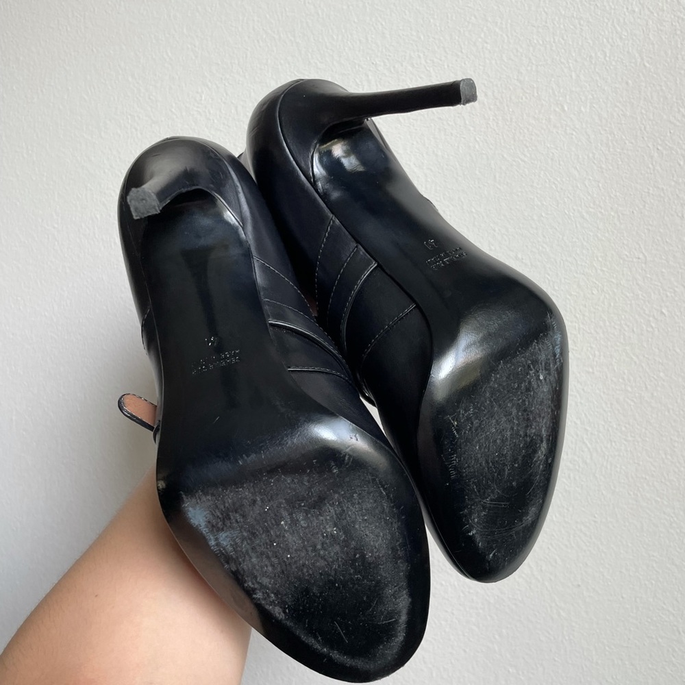 Laurence Dacade Black Leather Biker Bootie Heels - Picture 10 of 14